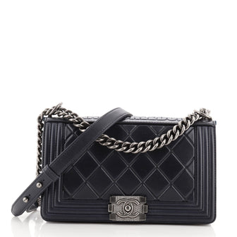 Chanel Paris-Salzburg Boy Flap Bag Embossed Calfskin Old Medium