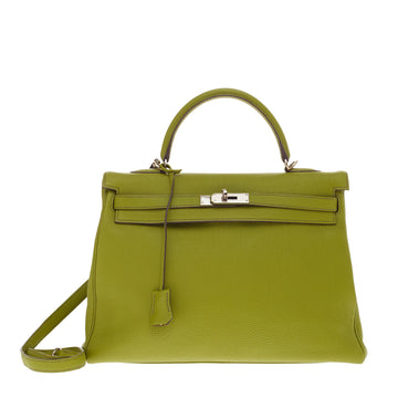 Hermes Kelly Retourne Vert Anis Togo with Palladium Hardware 35