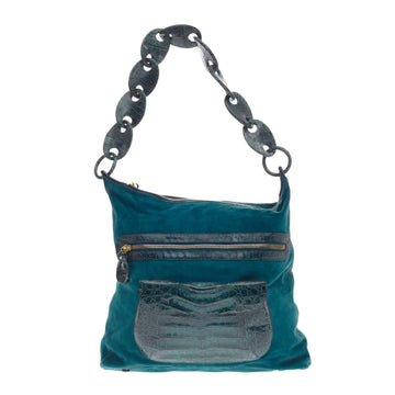 Nancy Gonzalez Front Pocket Hobo Crocodile and Suede
