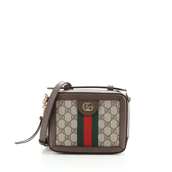 Gucci Ophidia Zip Around Camera Bag GG Coated Canvas Mini