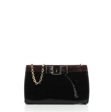 Salvatore Ferragamo Vara Bow Chain Evening Bag Patent Small