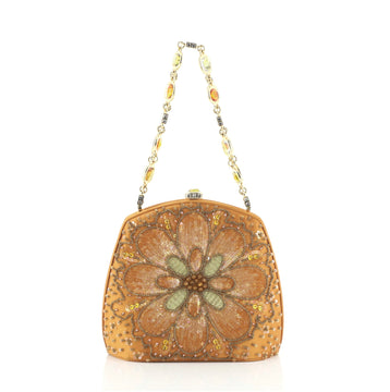 Judith Leiber Evening Frame Bag Embellished Satin Small