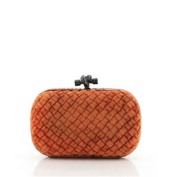 Bottega Veneta Box Knot Clutch Intrecciato Printed Shearling with Python Small