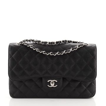 Chanel Classic Double Flap Bag Quilted Caviar Jumbo