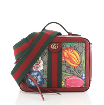 Gucci Ophidia Zip Around Camera Bag Flora GG Coated Canvas Small