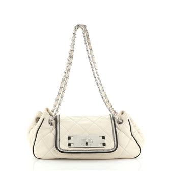 Chanel East West Mademoiselle Accordion Flap Bag Quilted Lambskin Small