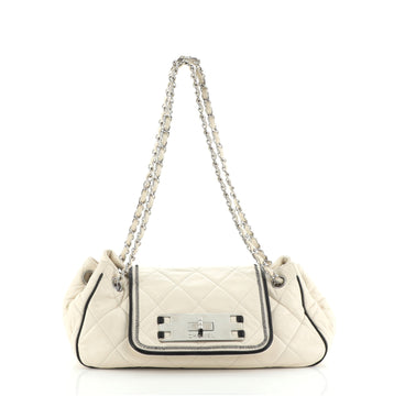 Chanel East West Mademoiselle Accordion Flap Bag Quilted Lambskin Small
