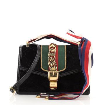 Gucci Sylvie Shoulder Bag GG Velvet Small