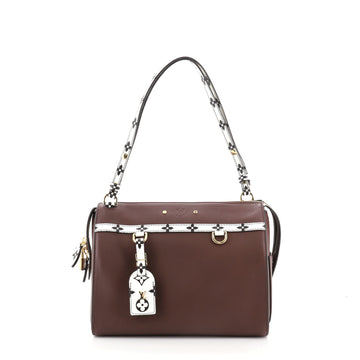 Louis Vuitton Speedy Amazon Bag Leather with Monogram Canvas MM