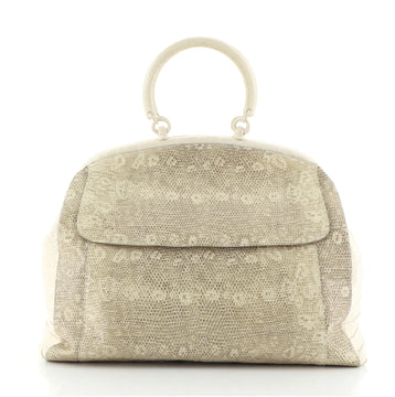 Nancy Gonzalez Top Handle Frame Bag Lizard Large