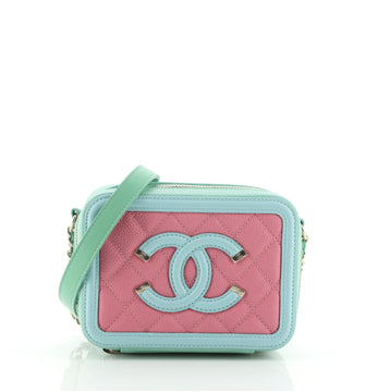 Chanel Filigree Vanity Clutch with Chain Quilted Caviar Mini