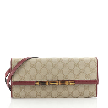 Gucci Bamboo Bar Clutch GG Canvas