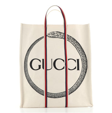 Gucci Ouroboros Tote	 Printed Cotton