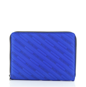 Balenciaga Explorer Zip Tablet Case Quilted Embroidered Nylon