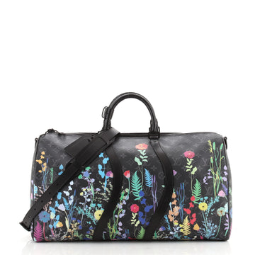 Louis Vuitton Keepall Bandouliere Bag Limited Edition Foliage Monogram Eclipse 50