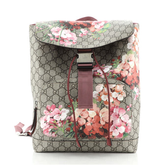 Gucci Buckle Backpack Blooms Print GG Coated Canvas Medium