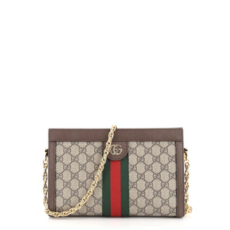 Gucci Ophidia Chain Shoulder Bag GG Coated Canvas Medium