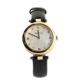 Gucci Diamantissima Quartz Watch PVD Stainless Steel and Leather with Mother of Pearl Dial 32