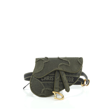 Christian Dior Saddle Belt Bag Camouflage Embroidered Canvas