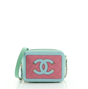 Chanel Filigree Vanity Clutch with Chain Quilted Caviar Mini