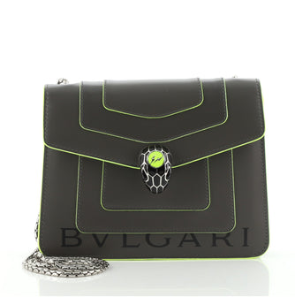 Bvlgari Serpenti Forever Square Shoulder Bag Leather Small
