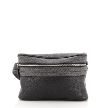 Salvatore Ferragamo Gancini Zip Belt Bag Leather with Monogram Canvas