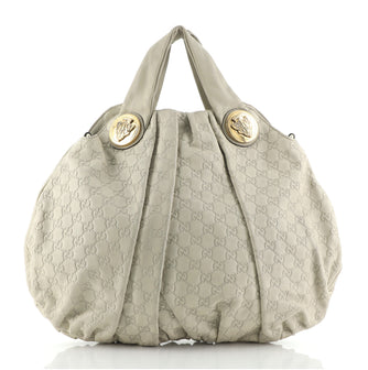 Gucci Hysteria Convertible Top Handle Bag Guccissima Leather Large