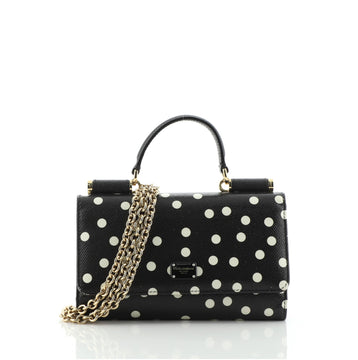 Dolce & Gabbana Sicily Wallet on Chain Printed Leather Mini