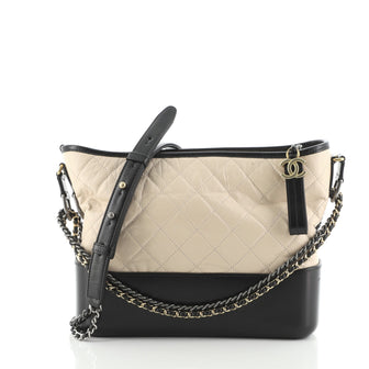 Chanel Bicolor Gabrielle Hobo Quilted Aged Calfskin Medium