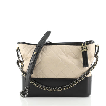 Chanel Bicolor Gabrielle Hobo Quilted Aged Calfskin Medium