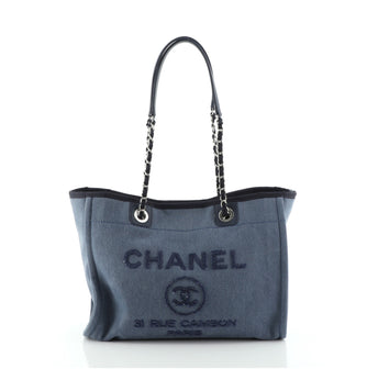 Chanel Deauville Tote Canvas with Sequins Small