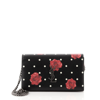 Saint Laurent Classic Monogram Wallet on Chain Printed Leather