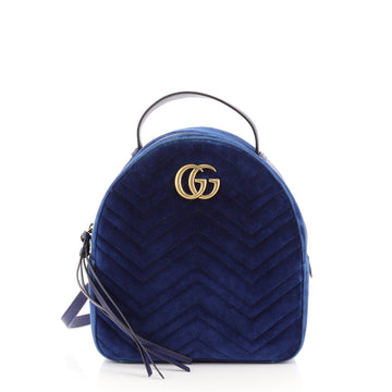 Gucci GG Marmont Backpack Matelasse Velvet Small