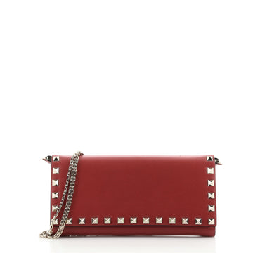 Valentino Rockstud Wallet On Chain Leather