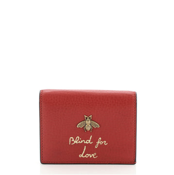 Gucci Animalier Flap Card Case Leather