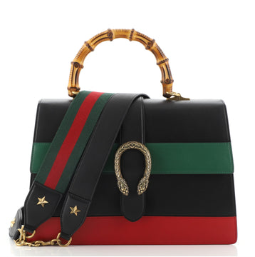 Gucci Dionysus Bamboo Top Handle Bag Colorblock Leather Large