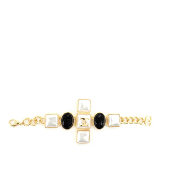 Chanel CC Cross Bracelet Metal with Cabochons