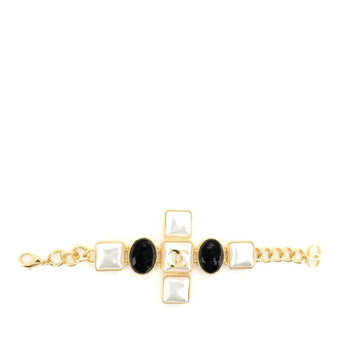 Chanel CC Cross Bracelet Metal with Cabochons