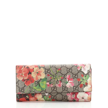 Gucci Continental Wallet Blooms Print GG Coated Canvas