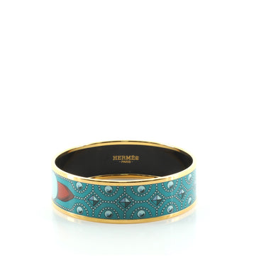 Hermes Bangle Bracelet Printed Enamel Wide