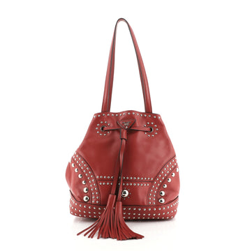 Prada Bucket Bag Studded Soft Calfskin Large