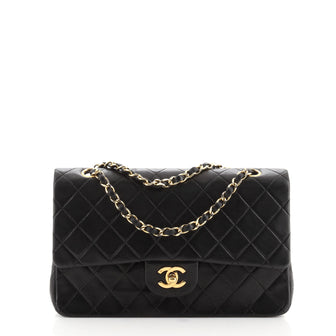 Chanel Vintage Classic Double Flap Bag Quilted Lambskin Medium