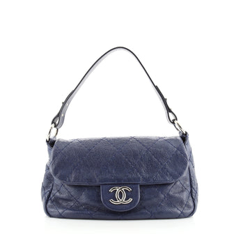 Chanel On the Road Flap Bag Quilted Leather Small