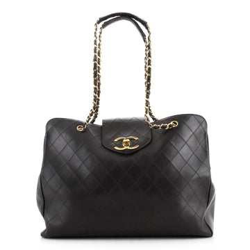 Chanel Vintage Supermodel Weekender Bag Quilted Leather Large