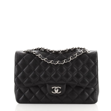 Chanel Classic Double Flap Bag Quilted Caviar Jumbo