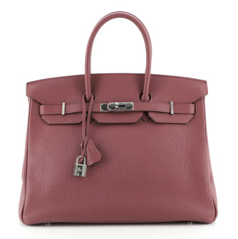 Hermes Birkin Handbag Pink Fjord with Palladium Hardware 35