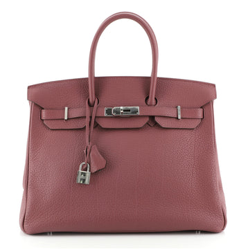 Hermes Birkin Handbag Pink Fjord with Palladium Hardware 35