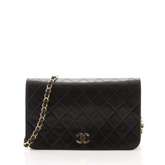 Chanel Vintage Full Flap Bag Quilted Lambskin Medium