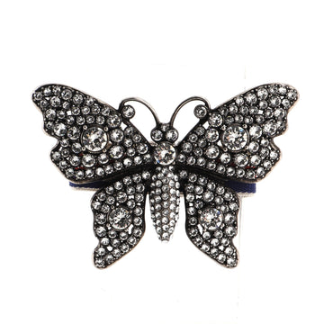 Gucci Butterfly Web Bracelet Crystal Embellished Metal with Elastic