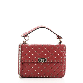 Valentino Rockstud Spike Flap Bag Quilted Leather Medium